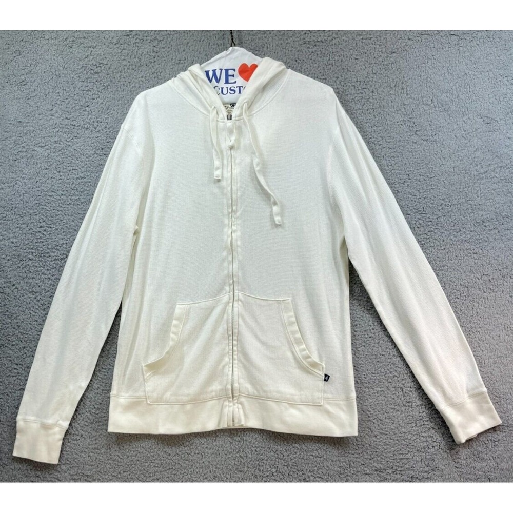 Club Room Hoodie Medium Zip Up White cotton